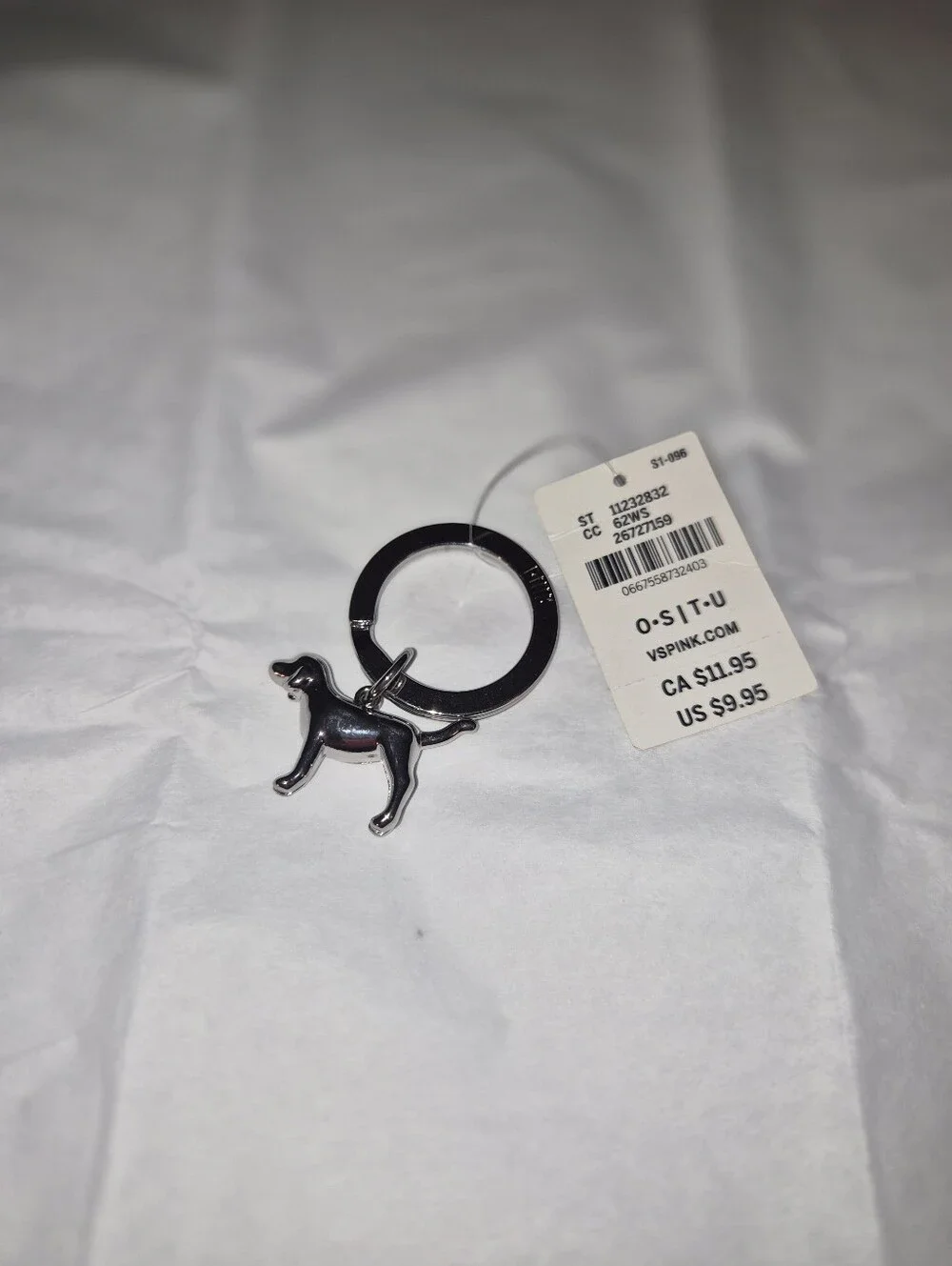 PINK Victoria's Secret Chrome Dog Keyring